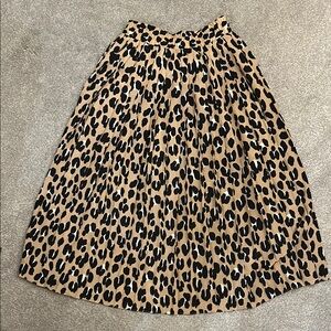 Leopard Print Midi Skirt